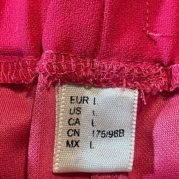 Women's High-Waisted Paper bag Shorts With Belt Bright Pink Large - Picture 3 of 9